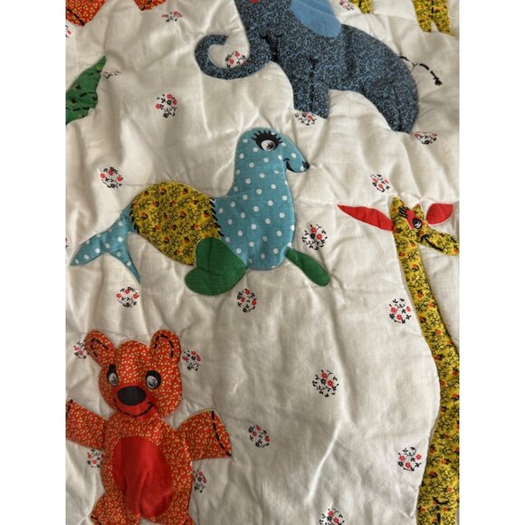 Vintage Baby/Child Quilt Blanket With Animals by Galante Studio - Picture 3 of 12